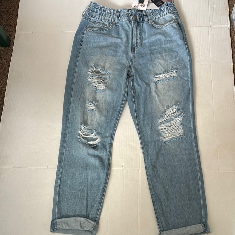 Women's YMI distressed paper bag jeans